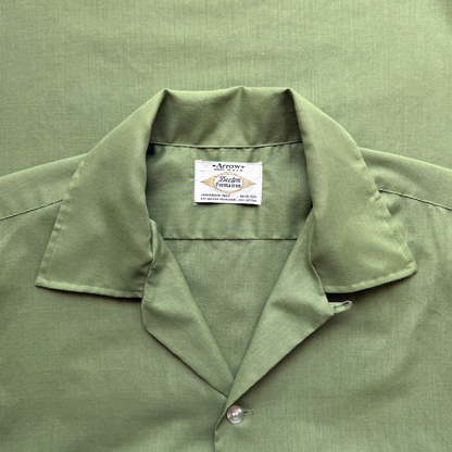 1960s Light Green Motif Sport Shirt