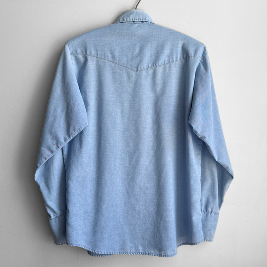 1970s Blue Chambray Western Shirt