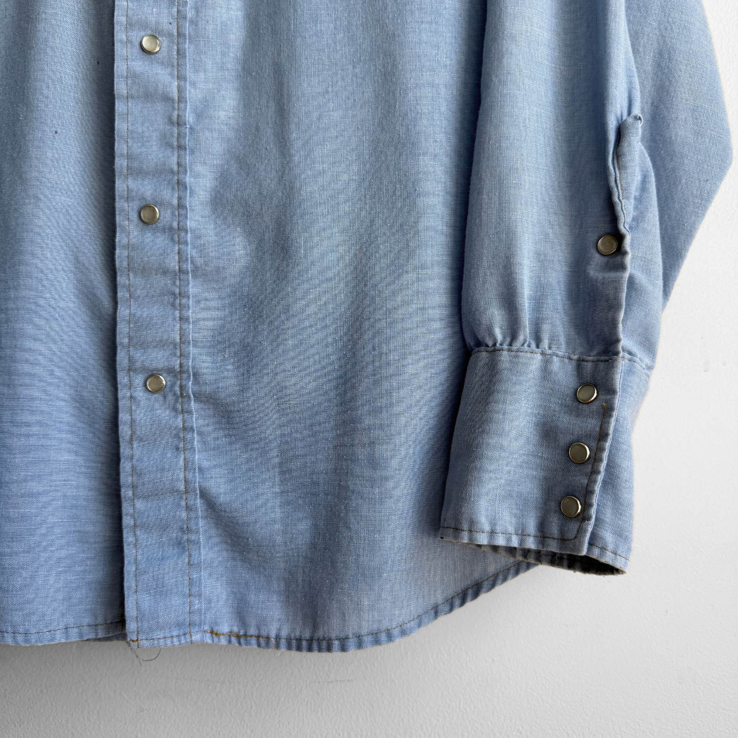1970s Blue Chambray Western Shirt