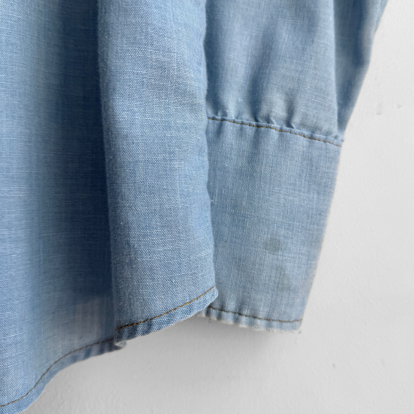 1970s Blue Chambray Western Shirt