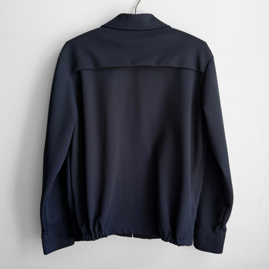 1960s Navy Blue Zepel Double Knit Drizzler Jacket