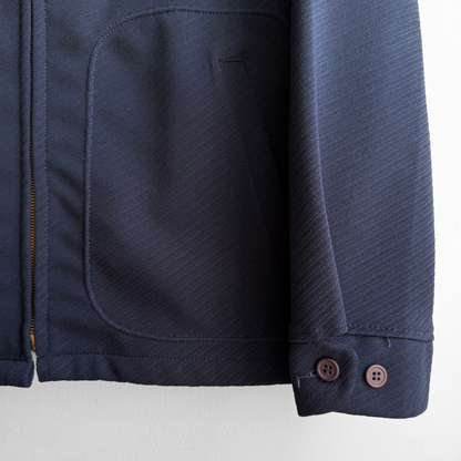 1960s Navy Blue Zepel Double Knit Drizzler Jacket