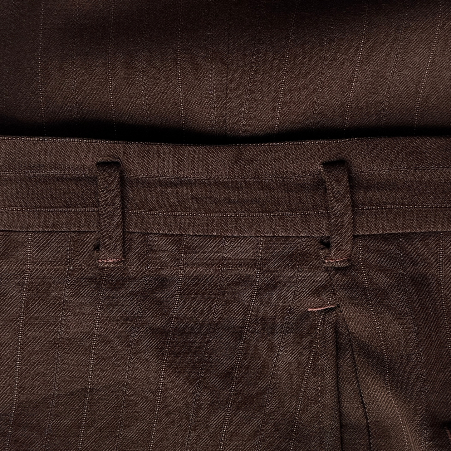 1940s Brown Pinstripe Gabardine Dress Pants