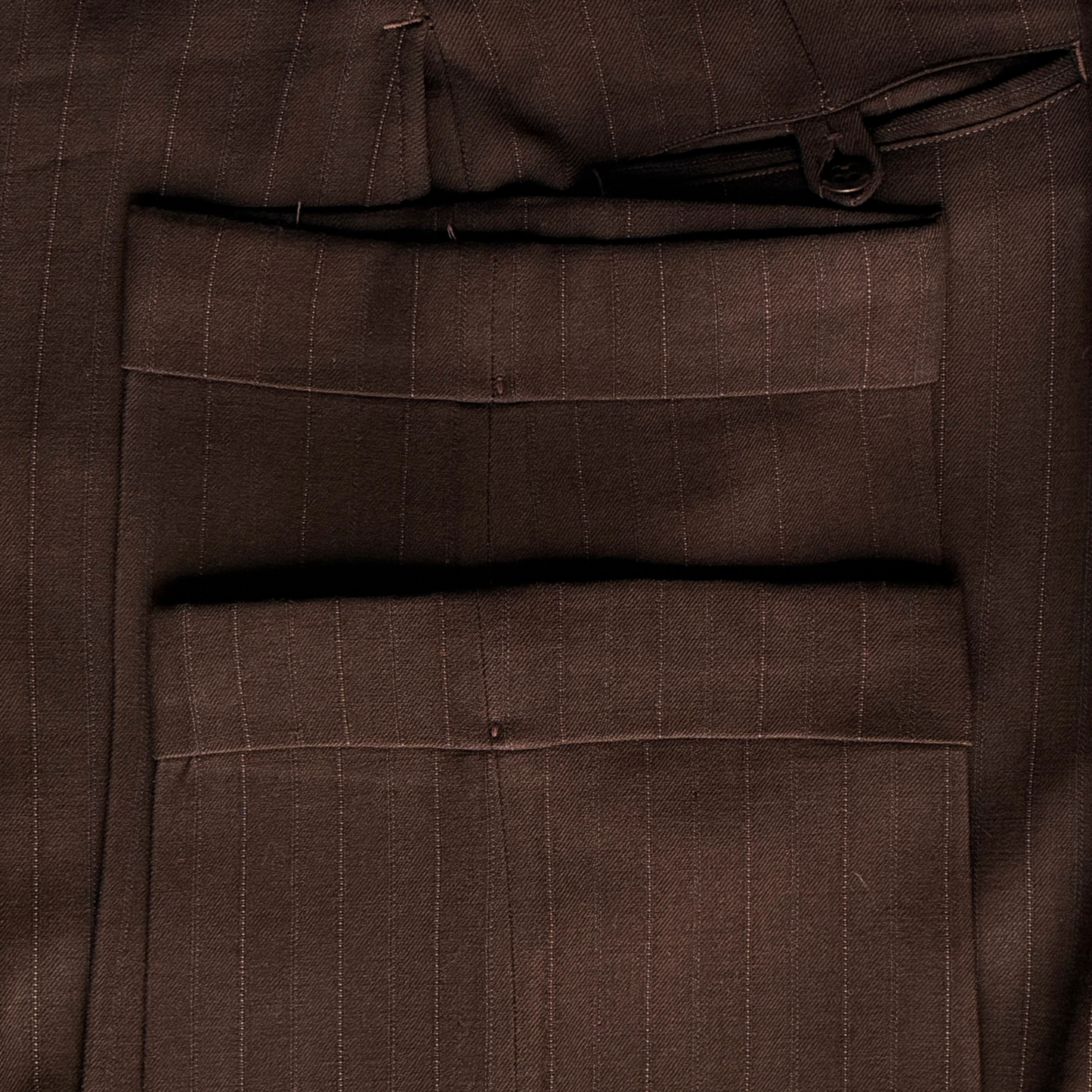1940s Brown Pinstripe Gabardine Dress Pants