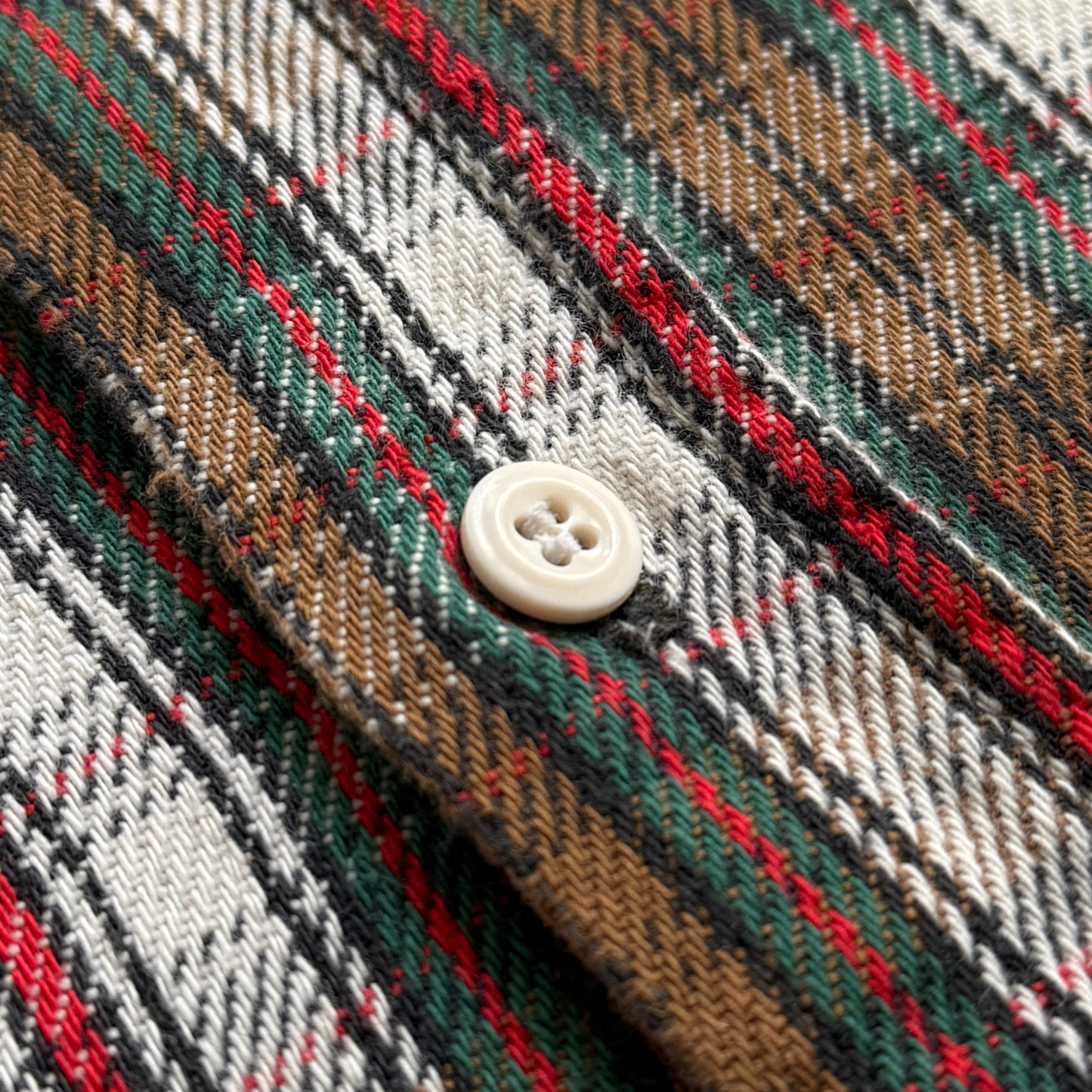 1970s Brown Cotton Plaid Flannel Shirt