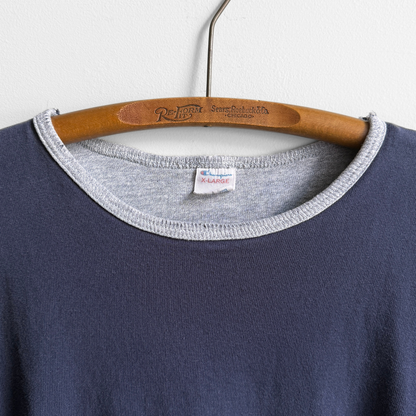1980s Navy & Grey Double Face Long Sleeve