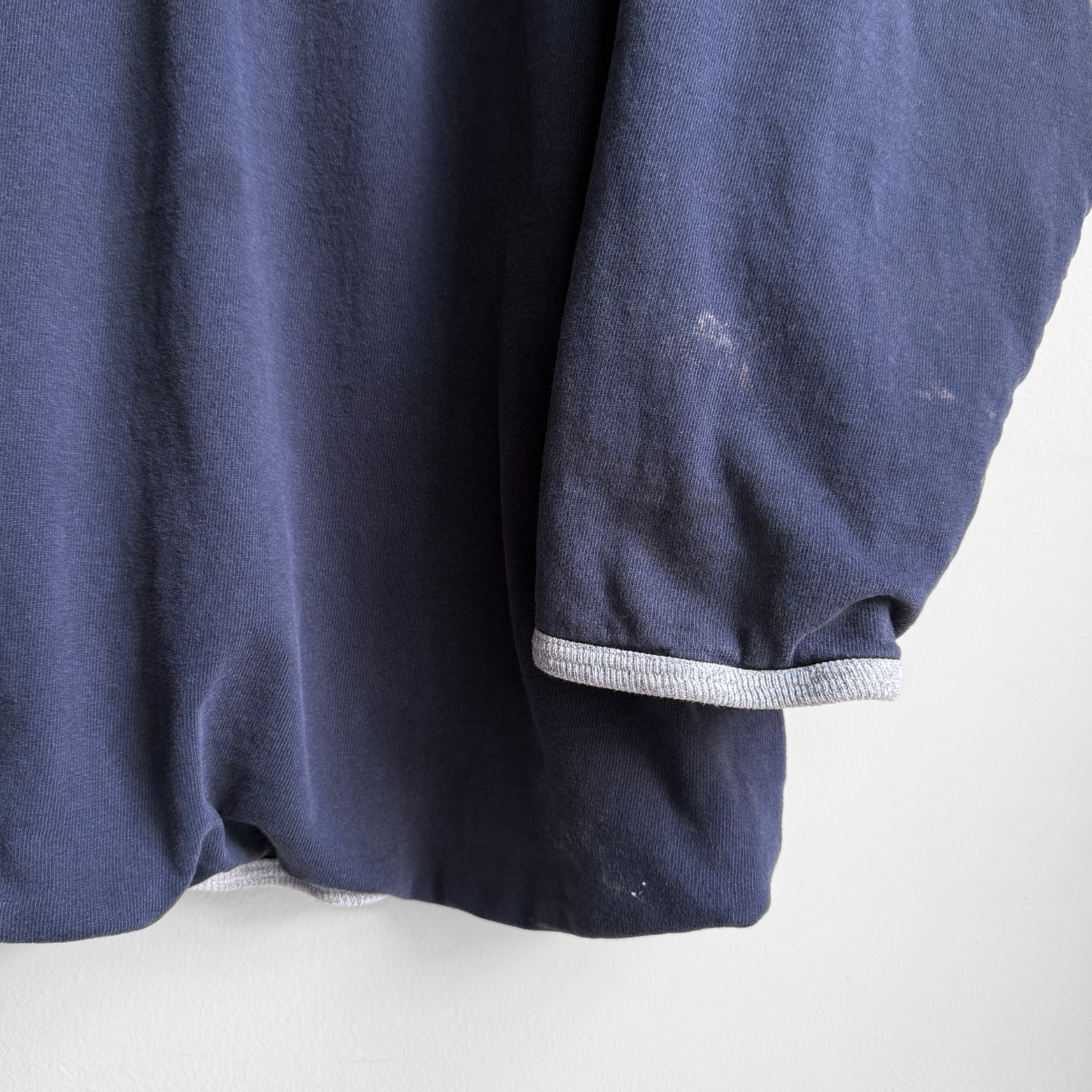 1980s Navy & Grey Double Face Long Sleeve