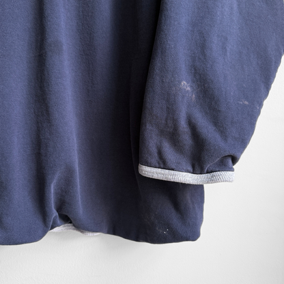 1980s Navy & Grey Double Face Long Sleeve