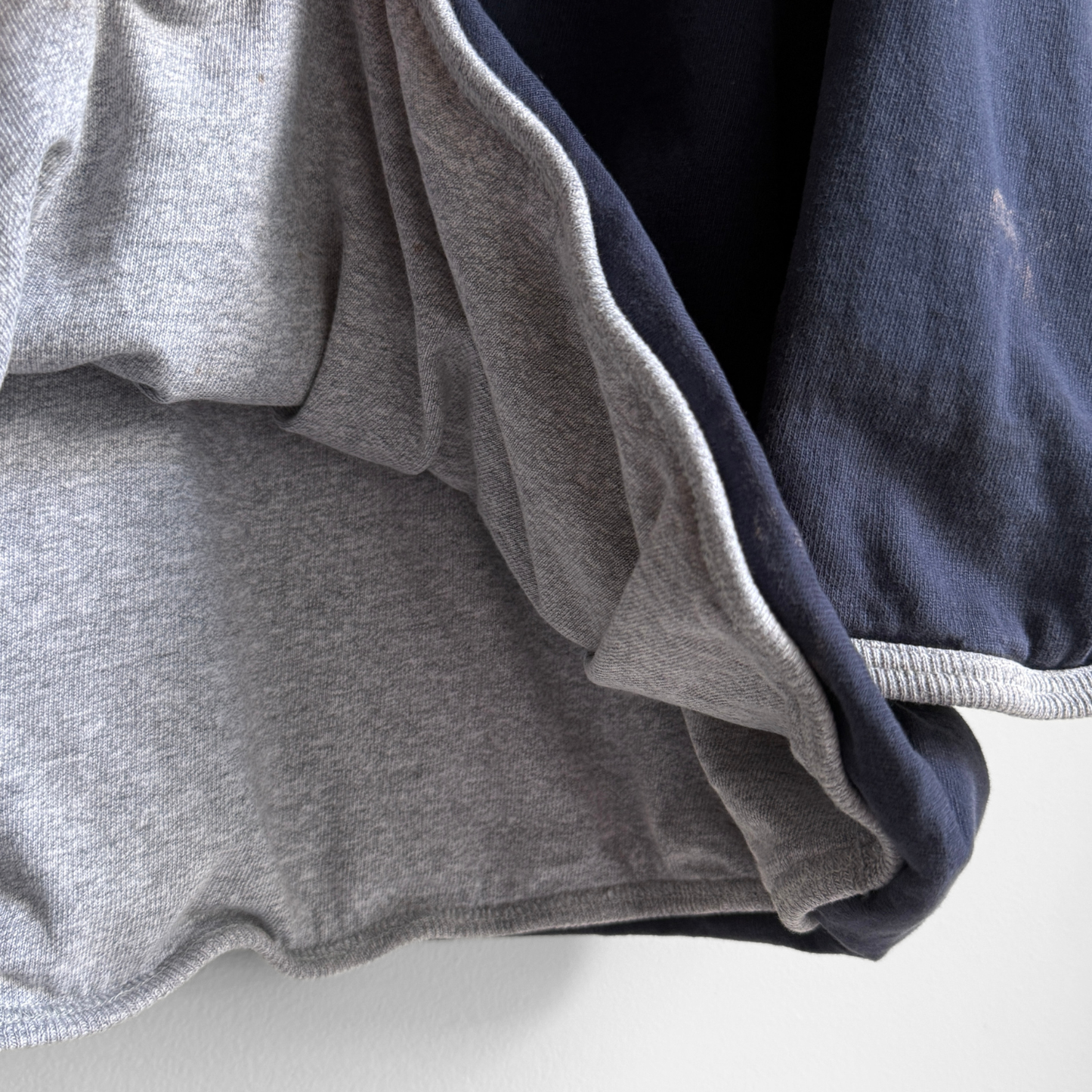 1980s Navy & Grey Double Face Long Sleeve