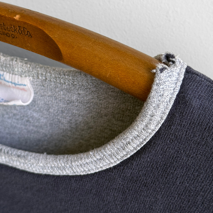 1980s Navy & Grey Double Face Long Sleeve