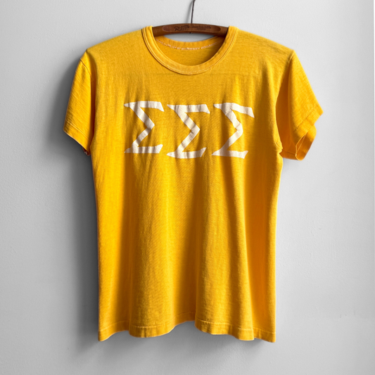 1960s Tri Sigma Sorority Yellow Tee