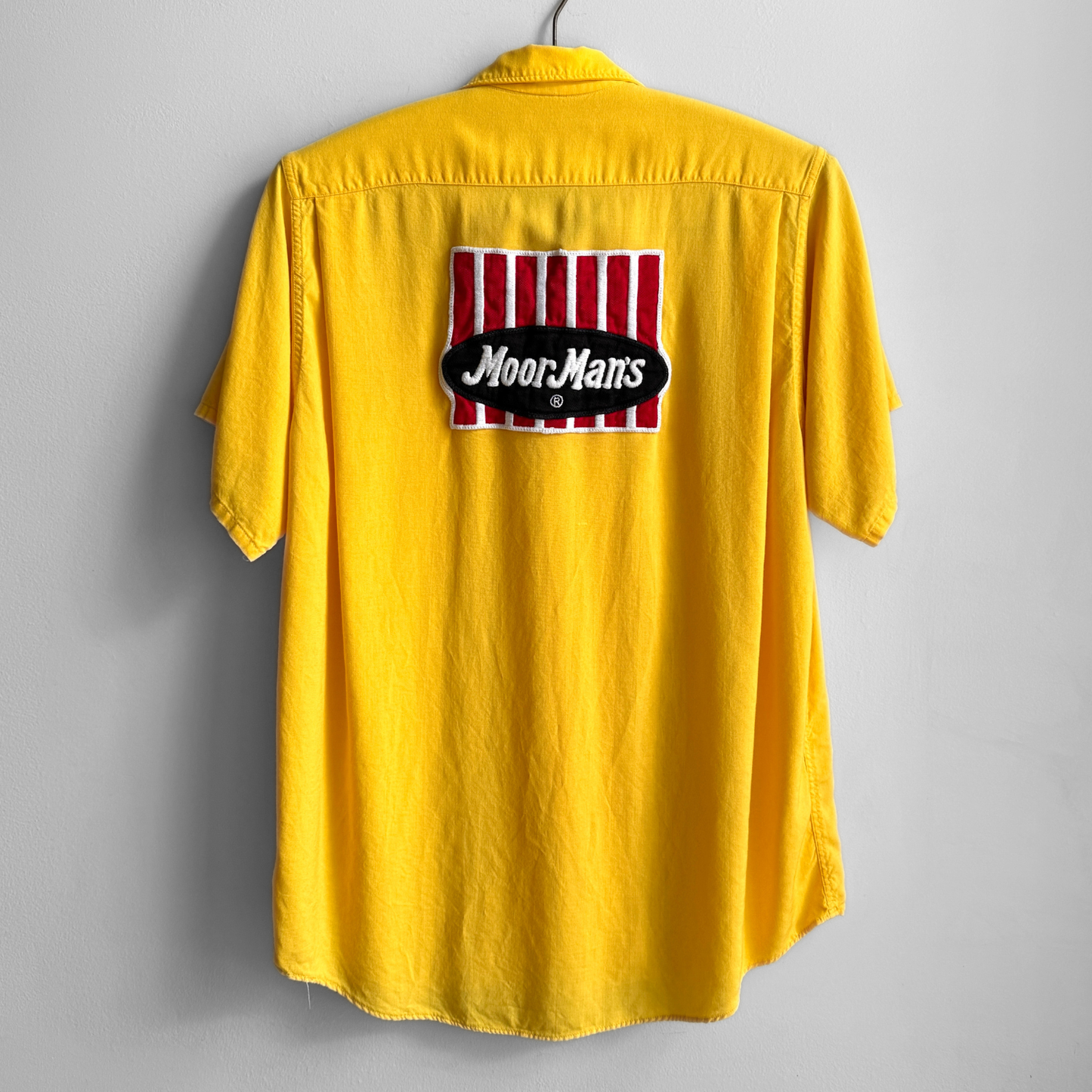 1960s MoorMan's Feed Yellow Rayon Shirt