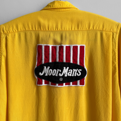 1960s MoorMan's Feed Yellow Rayon Shirt