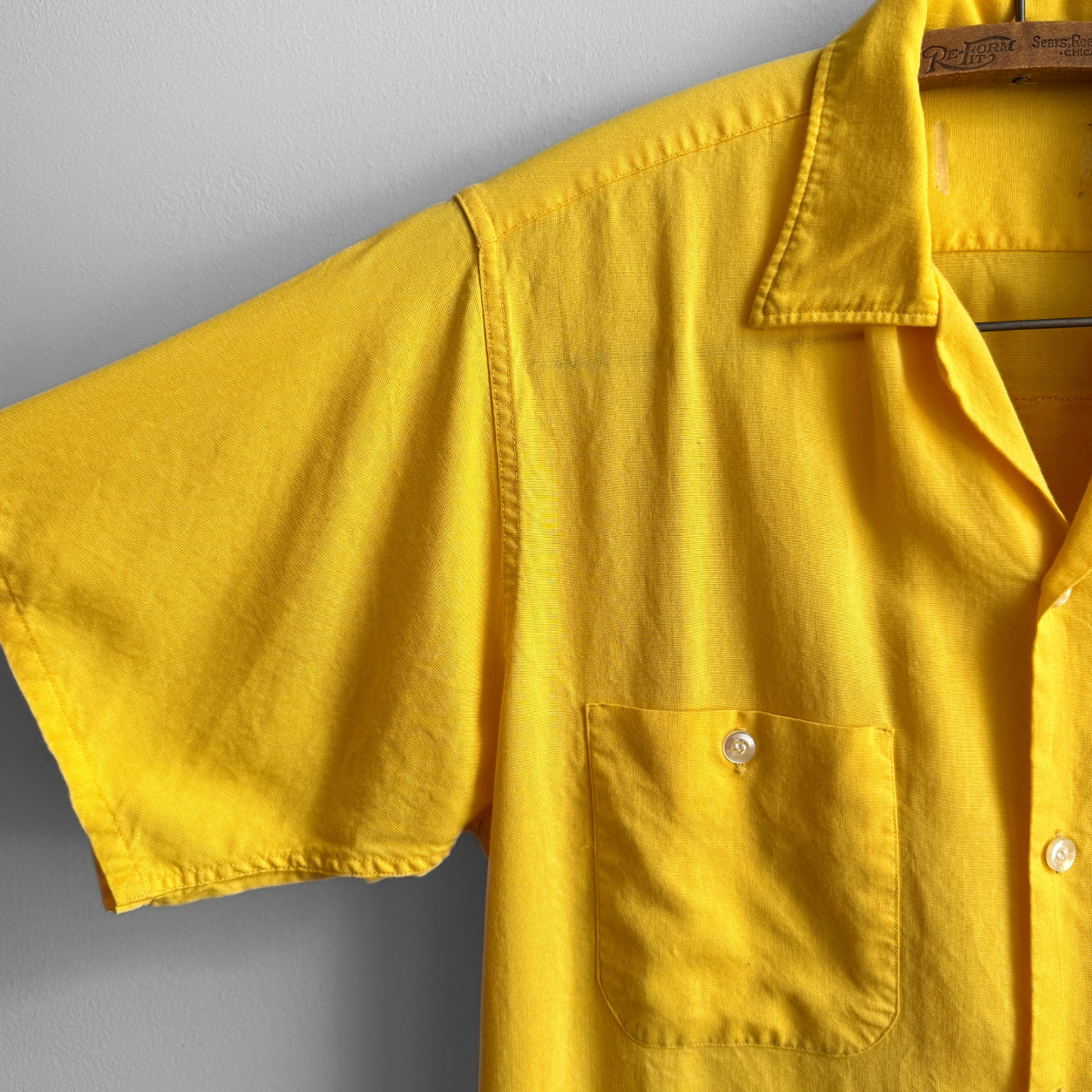 1960s MoorMan's Feed Yellow Rayon Shirt