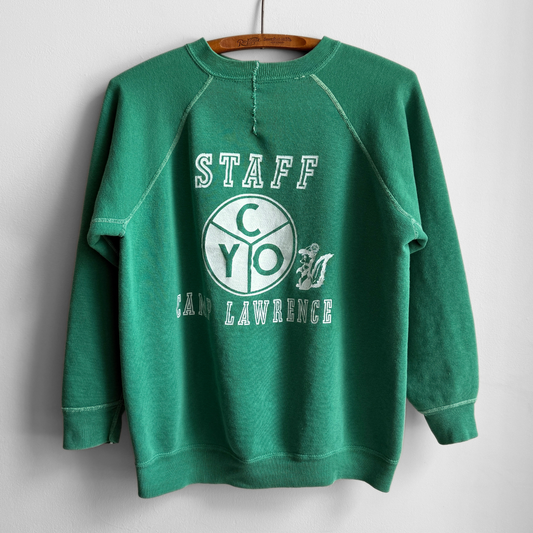 1960s CYO Camp Lawrence Green Sweatshirt