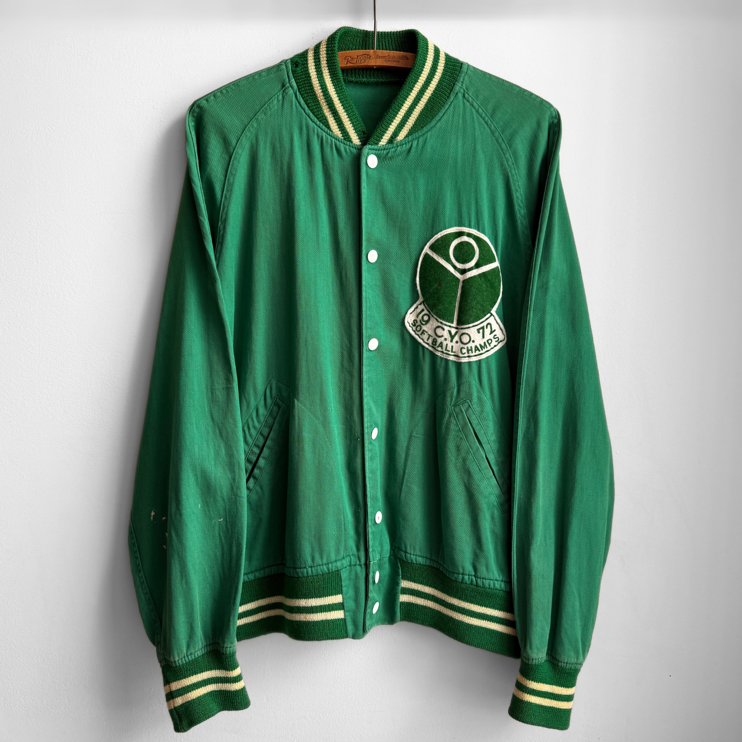 1972 CYO Softball Green Bomber Jacket