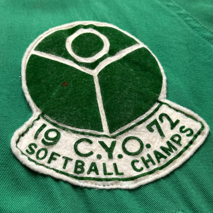 1972 CYO Softball Green Bomber Jacket