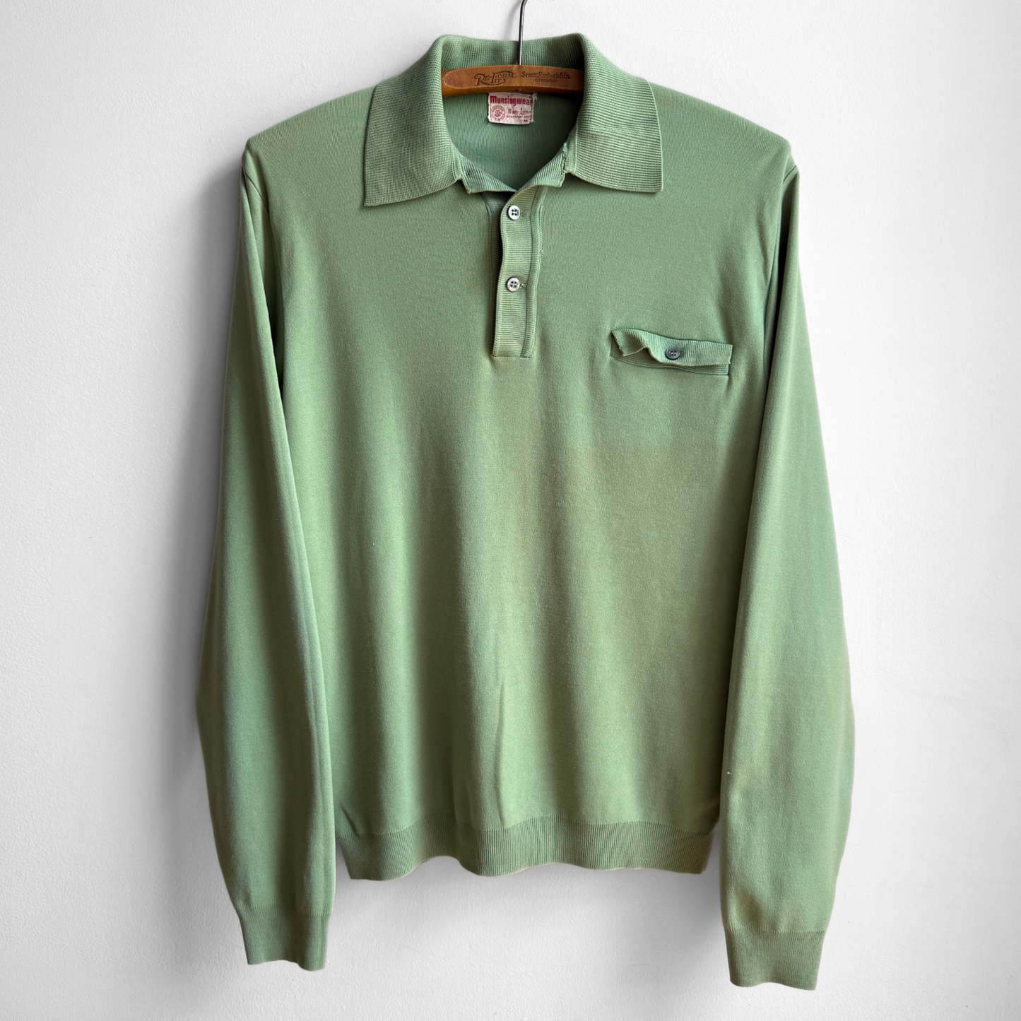 1960s Green Ban Lon Polo Shirt