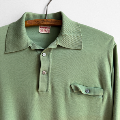 1960s Green Ban Lon Polo Shirt