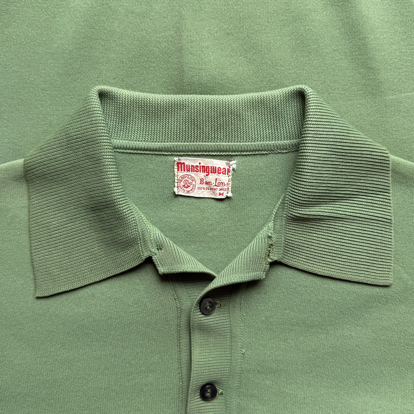 1960s Green Ban Lon Polo Shirt