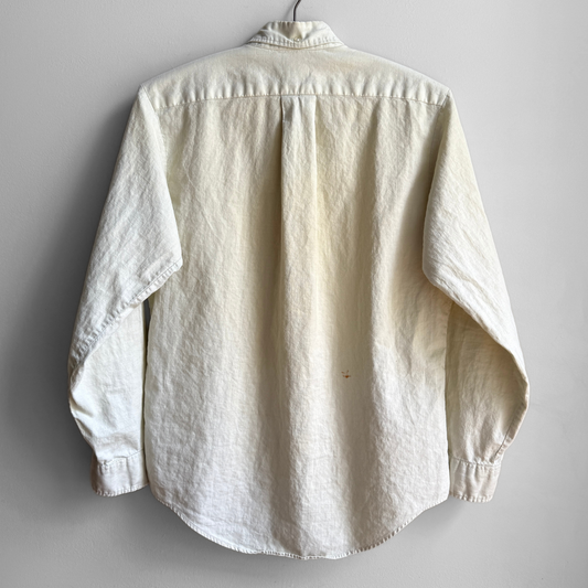 1960s Light Yellow Button Down Dress Shirt