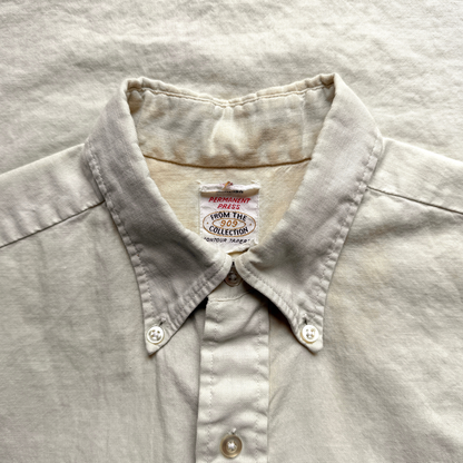 1960s Light Yellow Button Down Dress Shirt