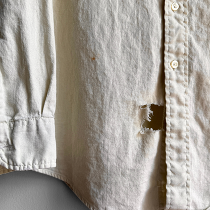 1960s Light Yellow Button Down Dress Shirt