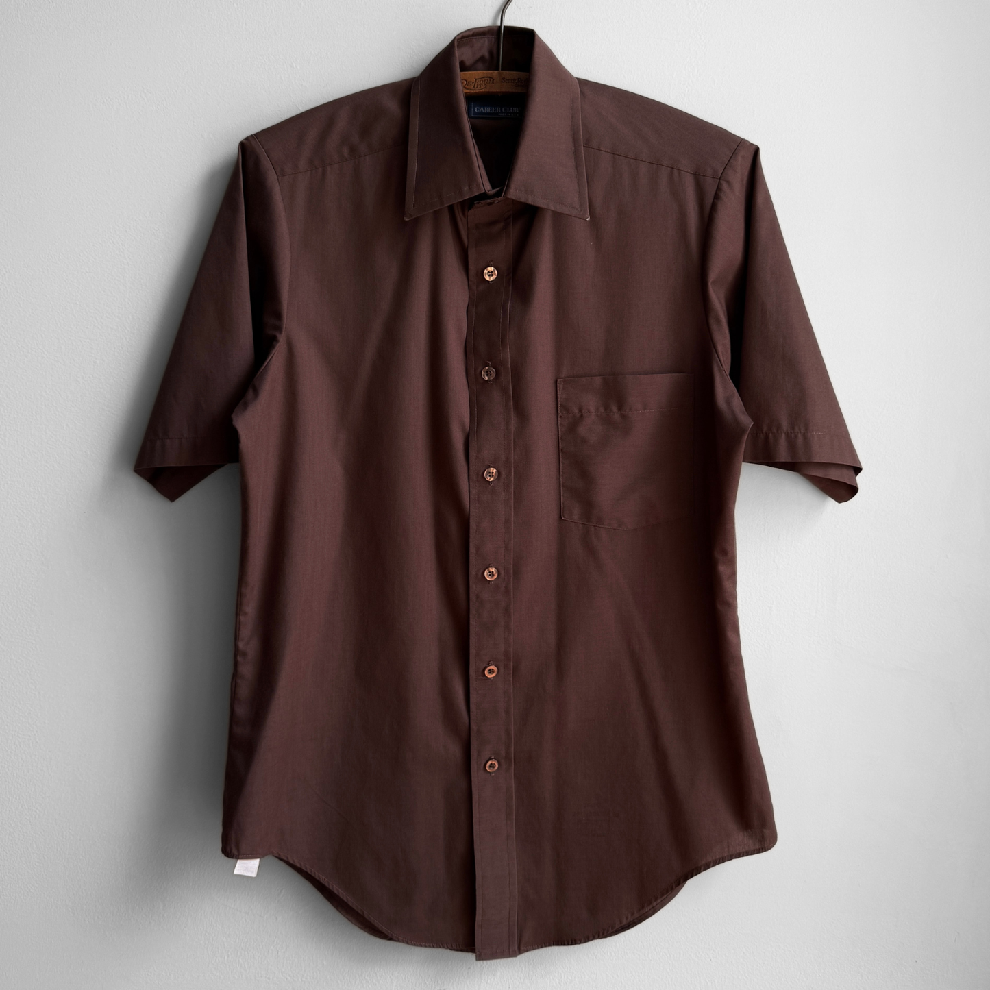 1970s Dark Brown Dress Shirt