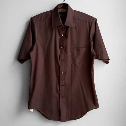 1970s Dark Brown Dress Shirt