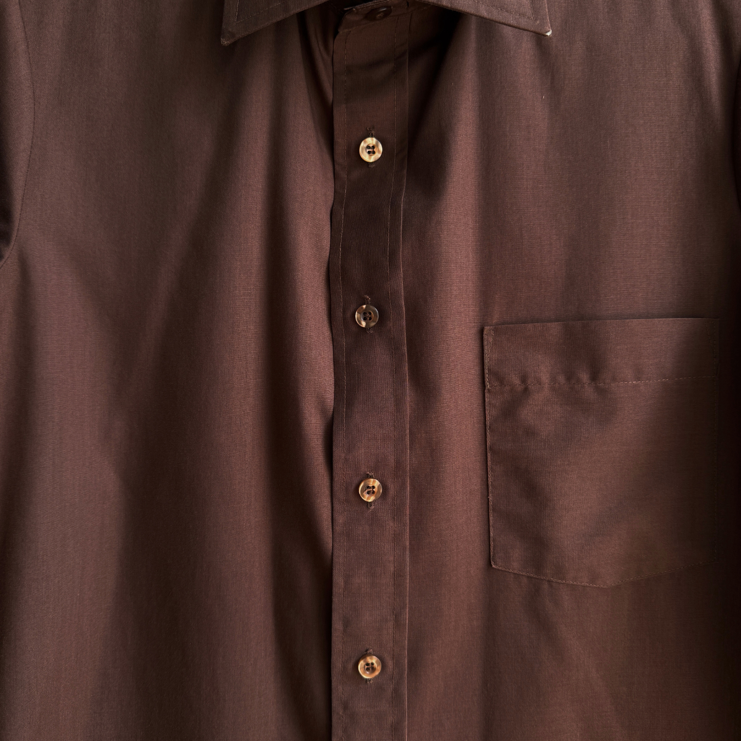 1970s Dark Brown Dress Shirt