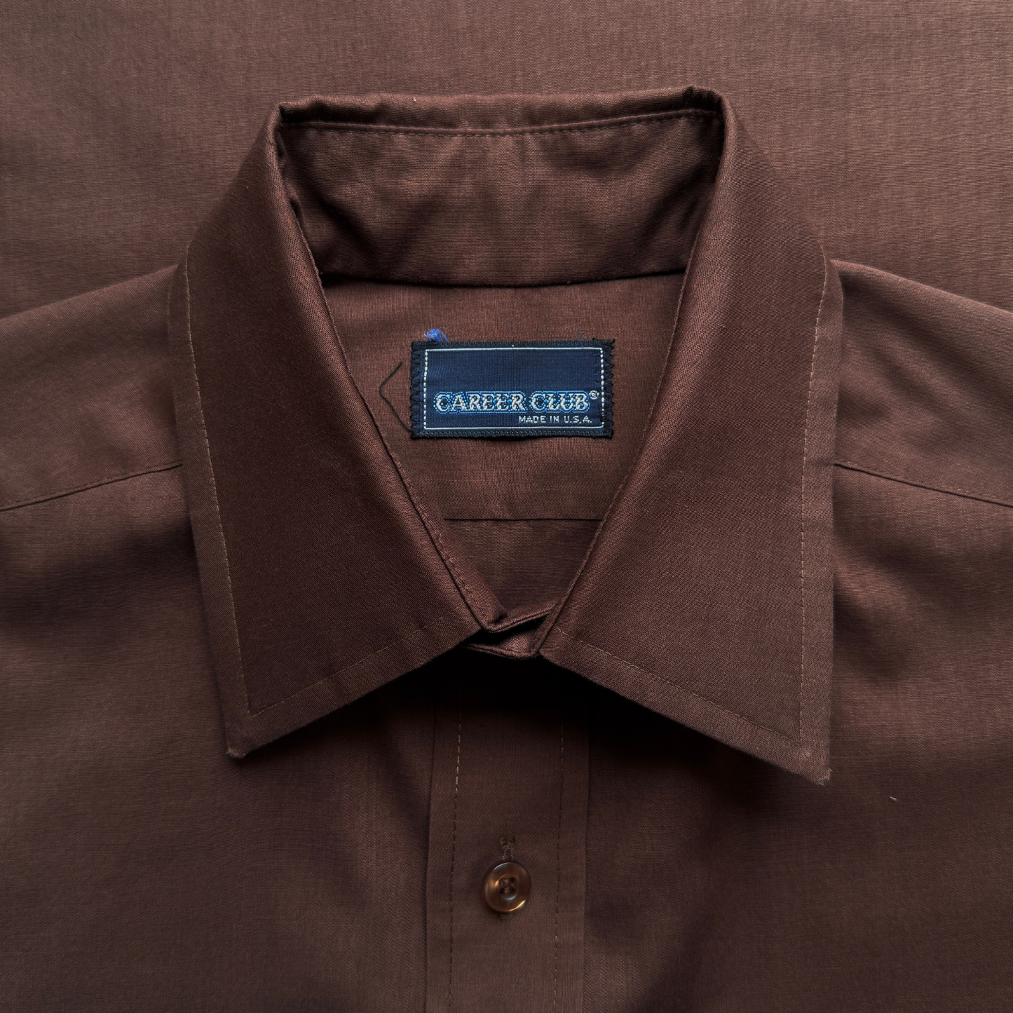 1970s Dark Brown Dress Shirt