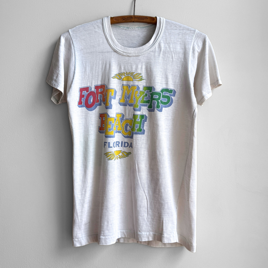 1970s Fort Myers Beach Florida Rainbow Tee