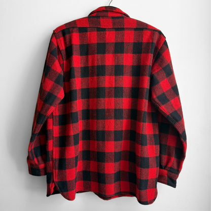 1950s Red Buffalo Plaid Wool Flannel Shirt