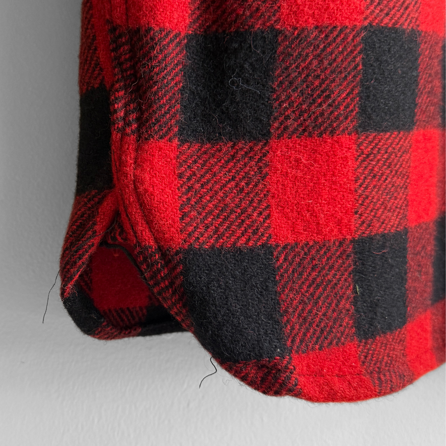 1950s Red Buffalo Plaid Wool Flannel Shirt