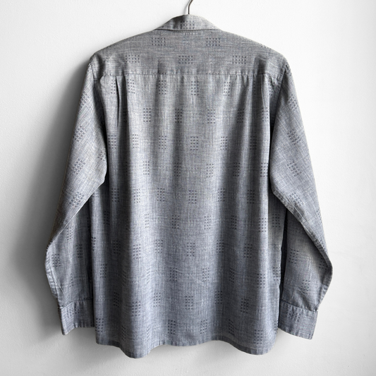 1960s Grey Check Print Sport Shirt