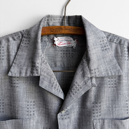 1960s Grey Check Print Sport Shirt