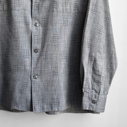 1960s Grey Check Print Sport Shirt