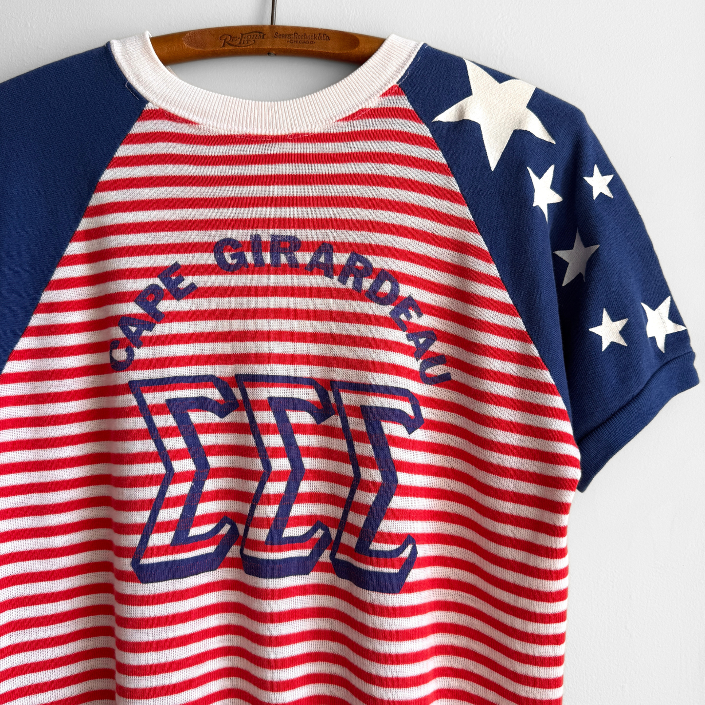 1960s Cape Girardeau Tri Epsilon Stars & Stripes Sweatshirt