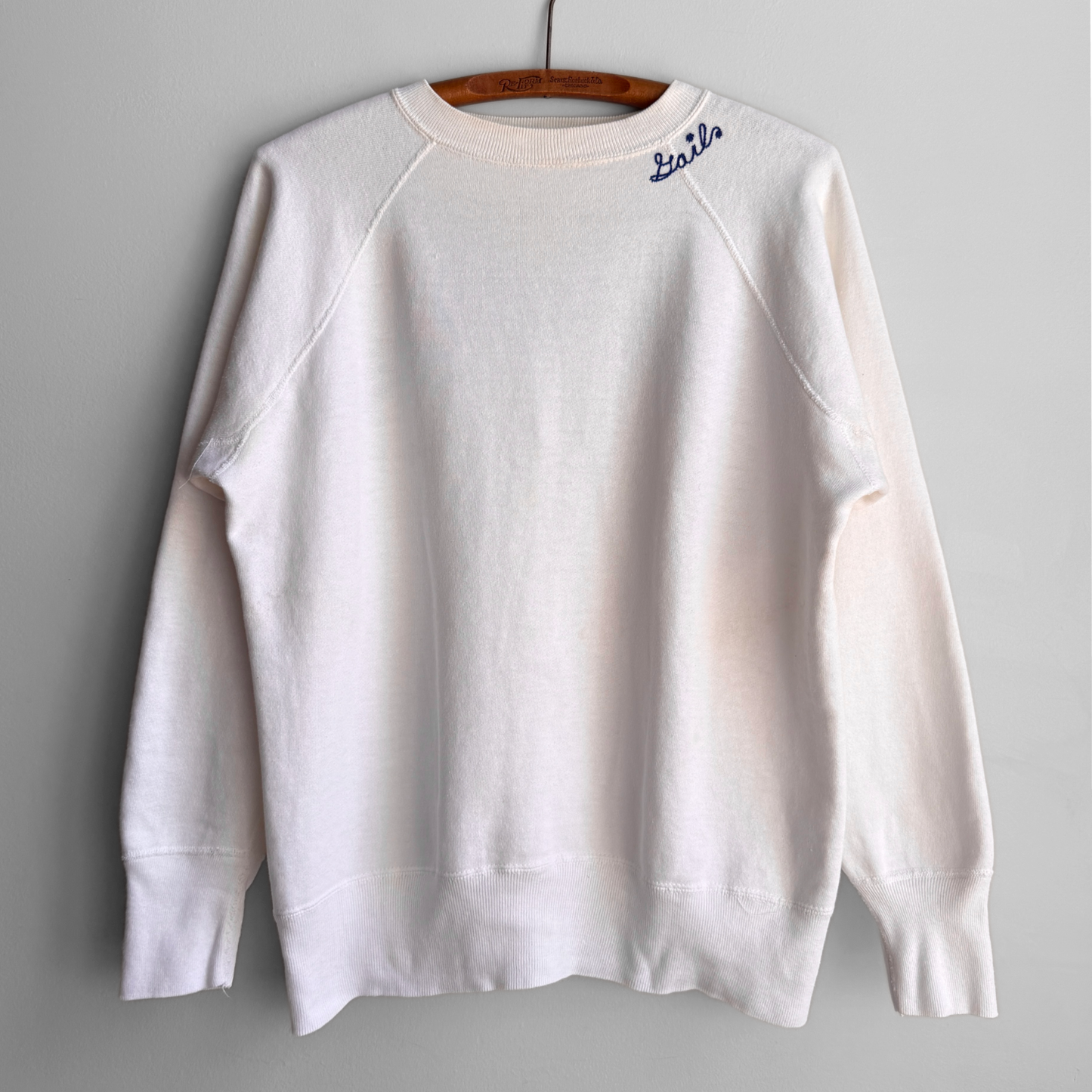 1960s Castalinas Chainstitch White Sweatshirt