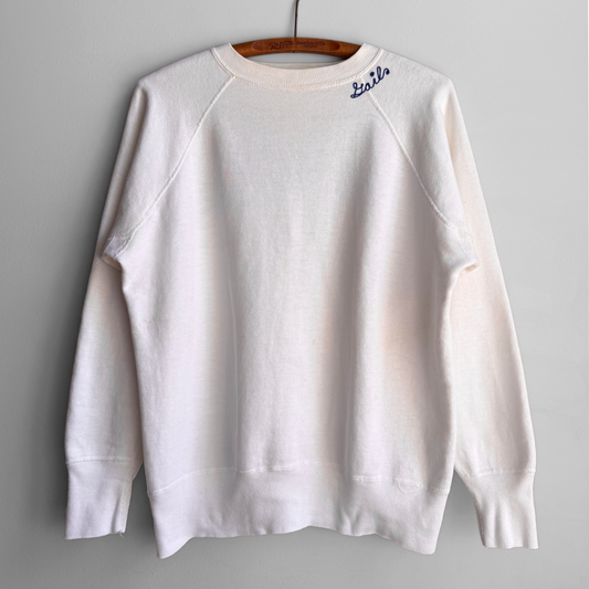 1960s Castalinas Chainstitch White Sweatshirt