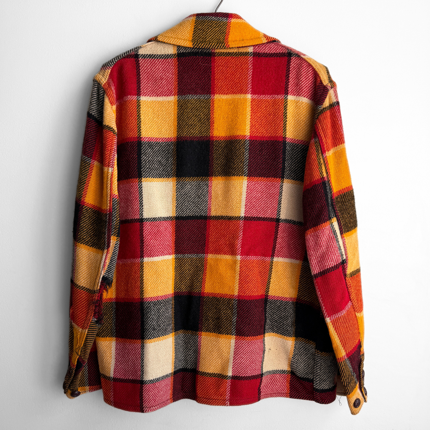 1940s Red & Yellow Plaid Flannel Jacket