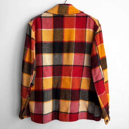 1940s Red & Yellow Plaid Flannel Jacket