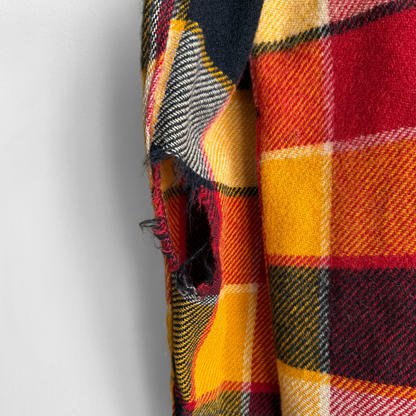 1940s Red & Yellow Plaid Flannel Jacket