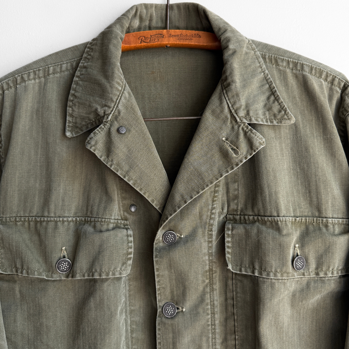 1940s U.S. Army M43 Herringbone Twill Jacket