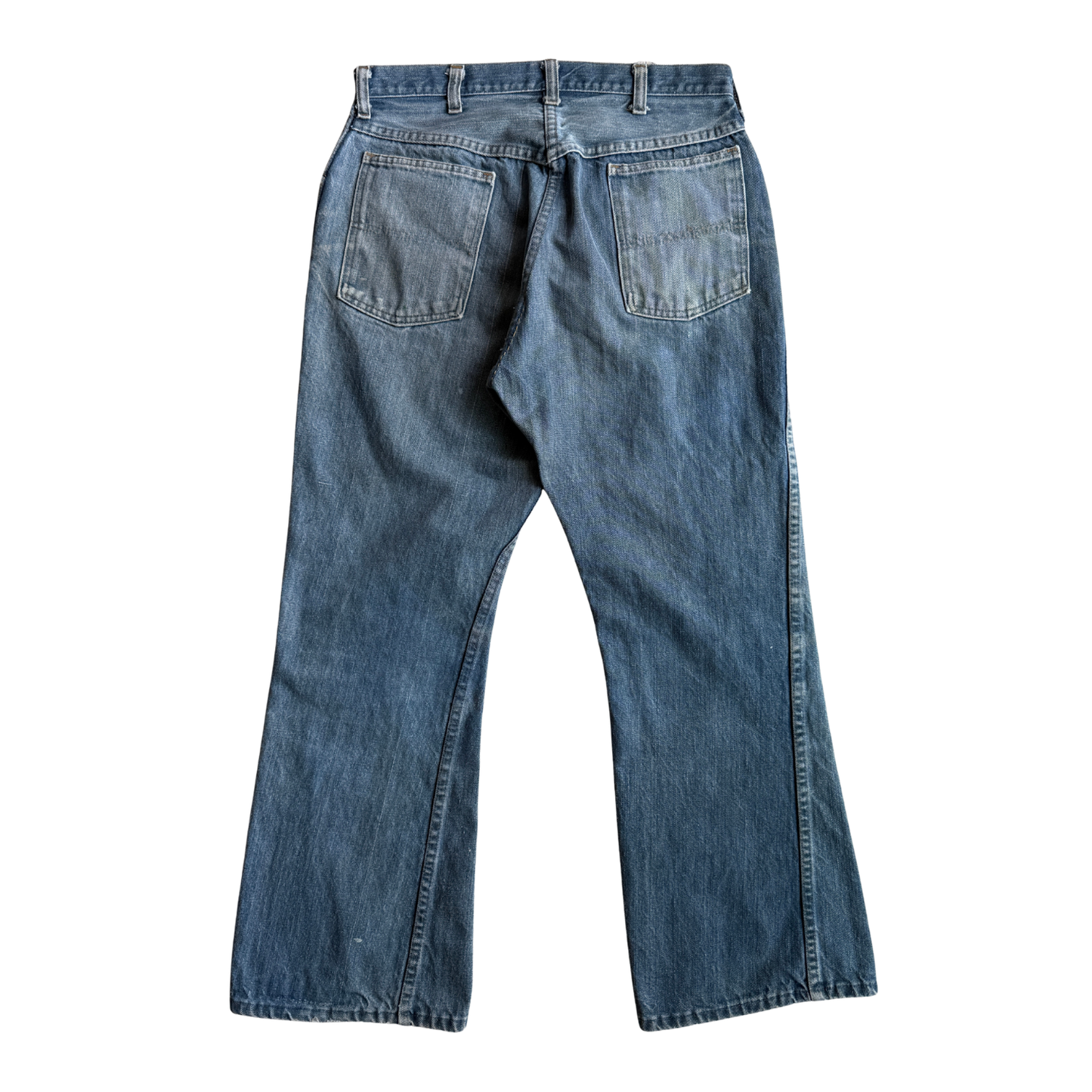 1970s Faded Blue Flared Denim Jeans (31)