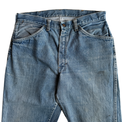 1970s Faded Blue Flared Denim Jeans (31)