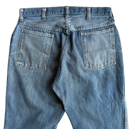 1970s Faded Blue Flared Denim Jeans (31)