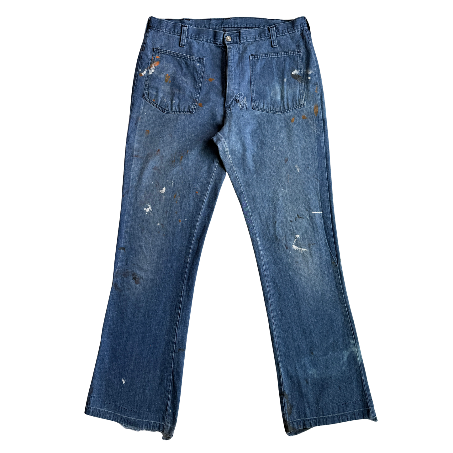 1970s Faded Blue Seafarer Denim Jeans (33)