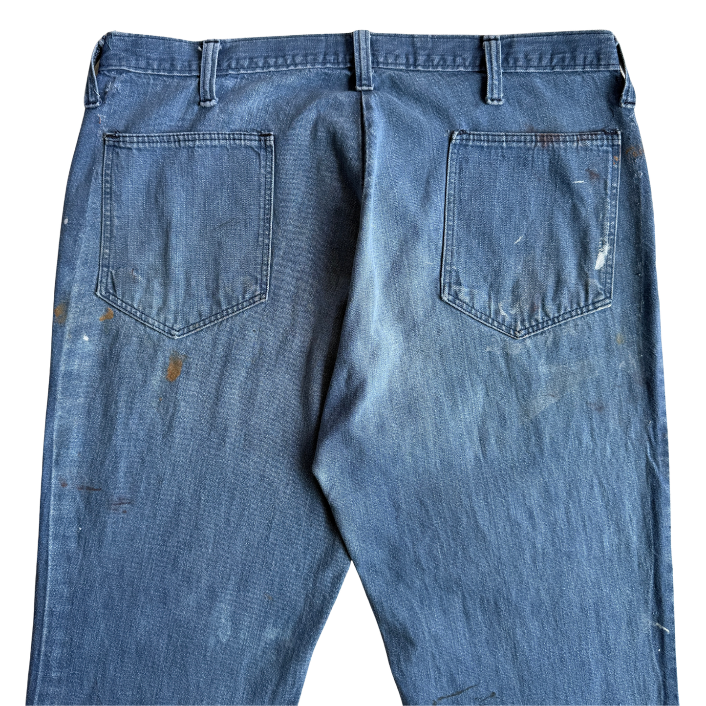 1970s Faded Blue Seafarer Denim Jeans (33)