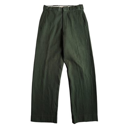 1950s Dark Green Whipcord Uniform Pants (28)